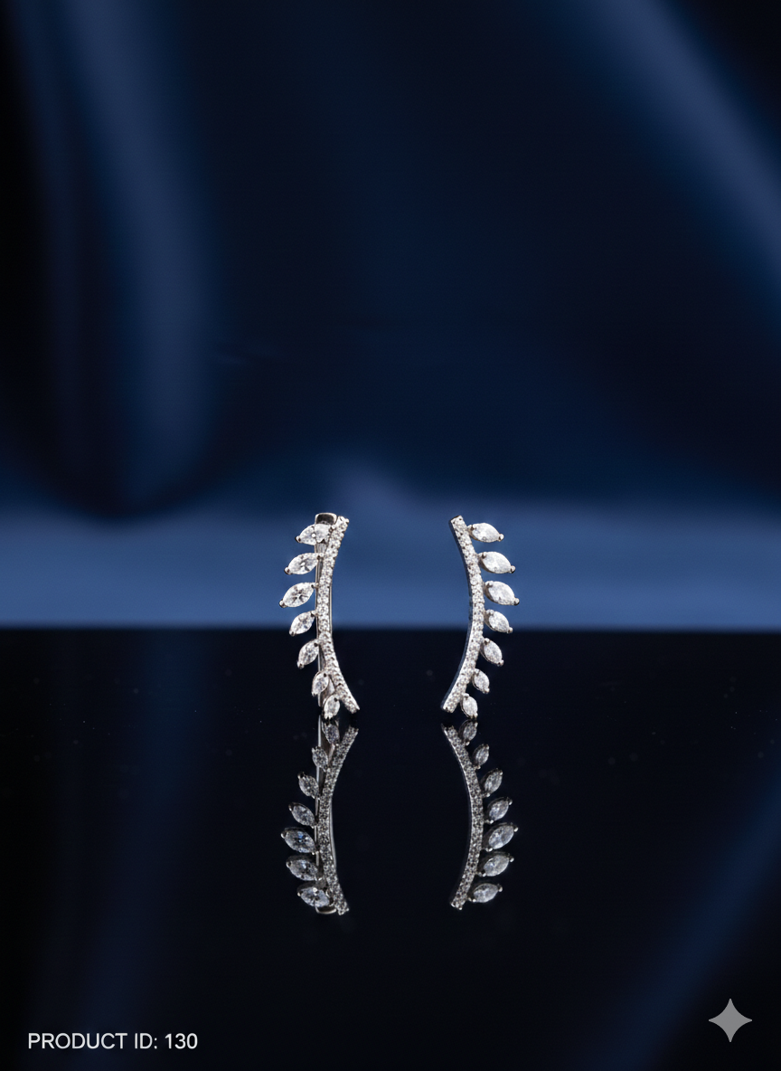 Slay All Day: Silver Leafy Wing Ear Crawlers- ER130