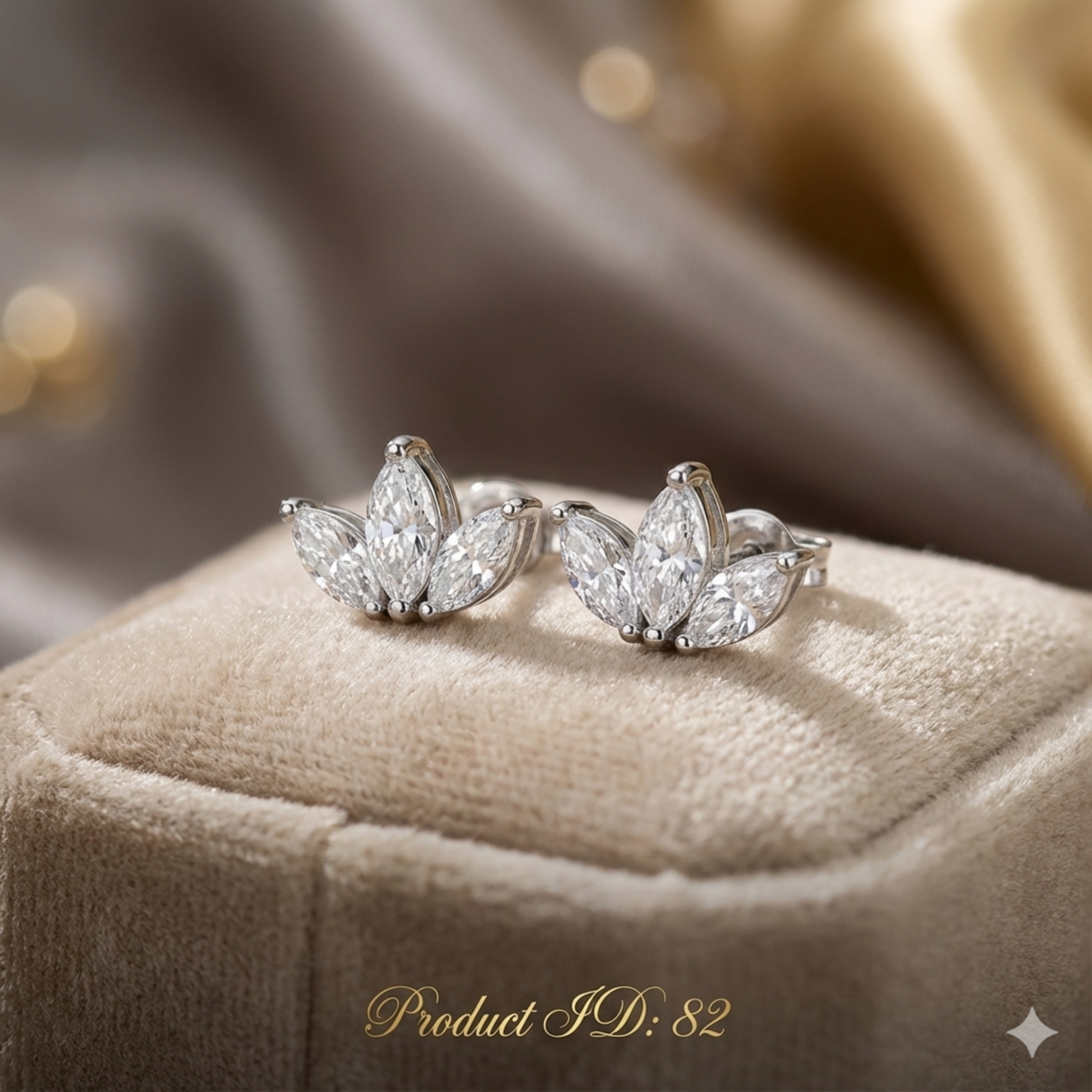 Stellar Tri-Leaf Silver Cluster Earrings- ER82