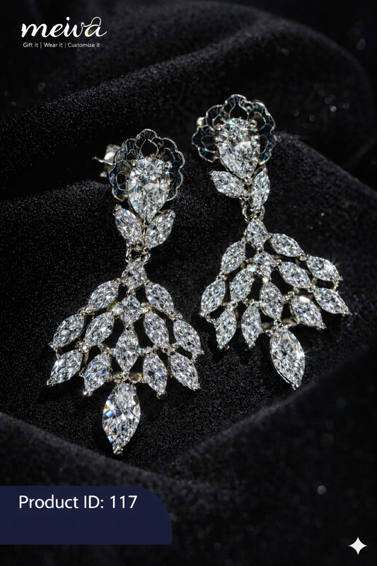 Celeste Sparkle Silver Drop Earrings- ER117