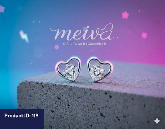 Drip Check: Heart-in-Heart Silver Studs- ER119