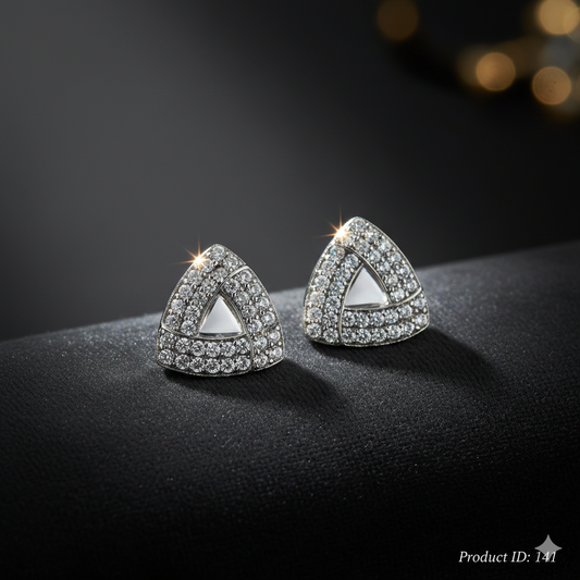 Silver Ice Geometric Studs – Your New Daily Obsession- ER141