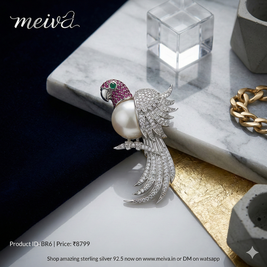 The Majestic Macaw Pearl Brooch- BR6